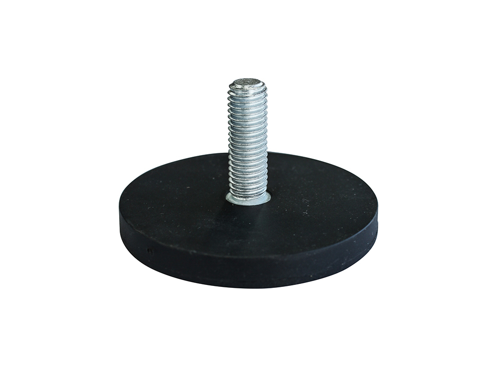 Rubber Encased Neodymium Disc Magnet Ø66mm x 8.2mm - M10x30mm External thread