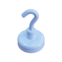 [10446] Ceramic Ferrite Pot Magnet Ø25mm with Hook - White